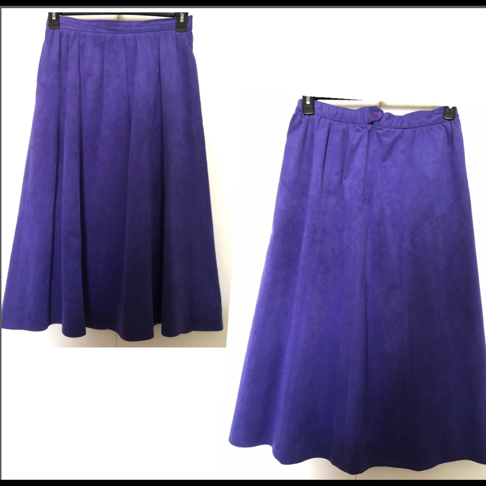 Lilli Ann Collections Vintage Skirt Size M Ultrasuede Facile Flared Casual - Picture 3 of 12
